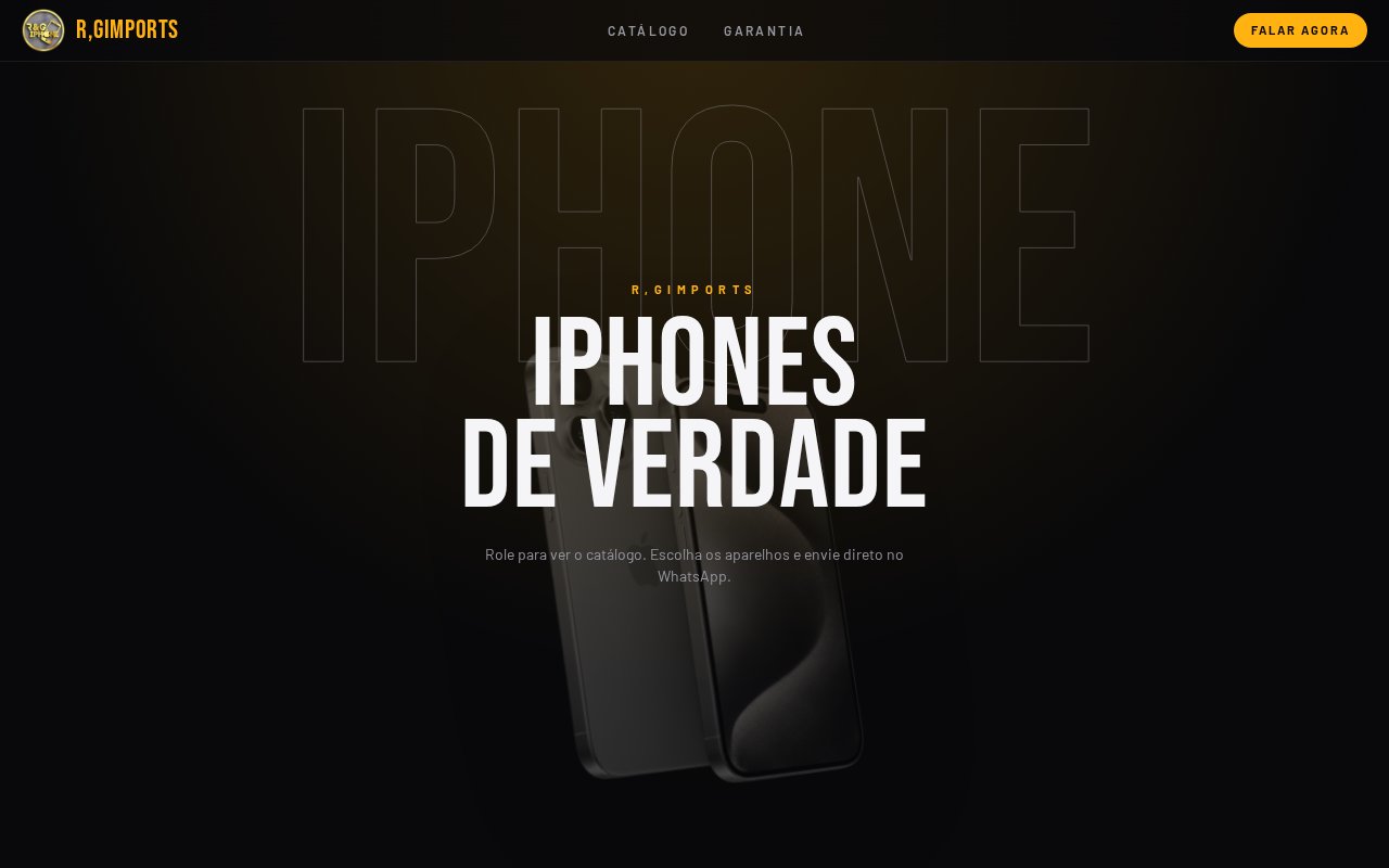 Prévia do catálogo RGI Phones de iPhones novos e seminovos